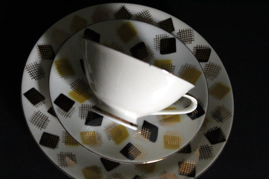 Bareuther Trio, Teacup, Saucer & Side Plate, Made in Bavaria, Germany -J