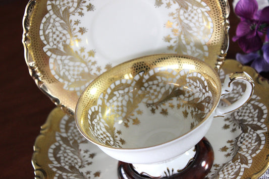 Brabant Alka Trio, Teacup, Saucer & Side Plate, Heavy Gilt Decoration 16532