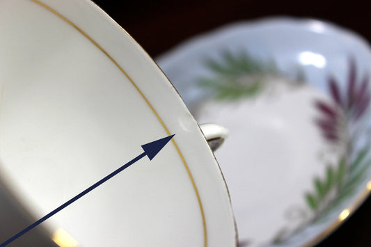 DAMAGED Pale Blue Tuscan Teacup | Vintage Tea Cup & Saucer | 18527